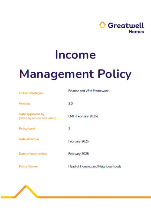 Income mgmt policy front cover